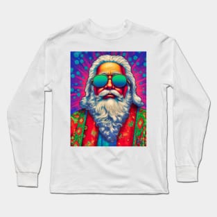 Fiesta Santa: Pop Art Latino Holiday Delight, Latino Santa Long Sleeve T-Shirt